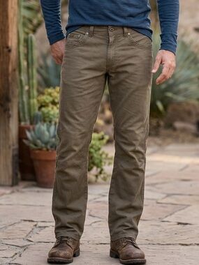 Men's Olive Straight-Leg Jeans - Classic Everyday Style